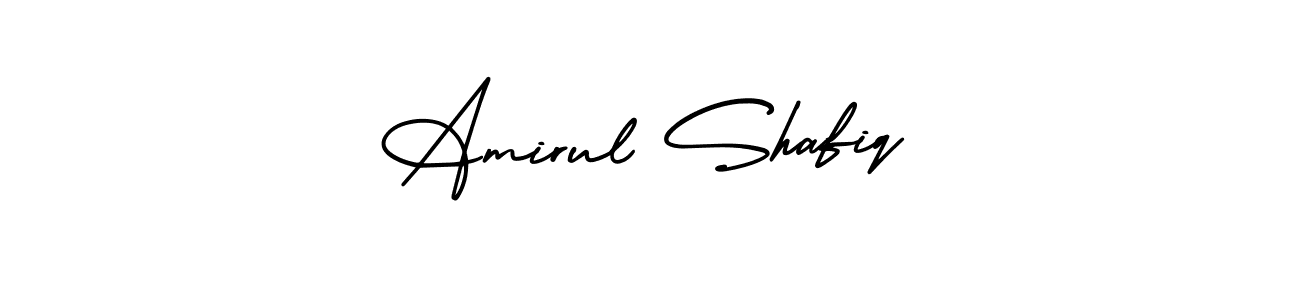 How to Draw Amirul Shafiq signature style? AmerikaSignatureDemo-Regular is a latest design signature styles for name Amirul Shafiq. Amirul Shafiq signature style 3 images and pictures png