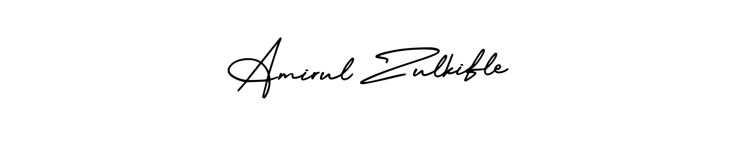 Similarly AmerikaSignatureDemo-Regular is the best handwritten signature design. Signature creator online .You can use it as an online autograph creator for name Amirul Zulkifle. Amirul Zulkifle signature style 3 images and pictures png