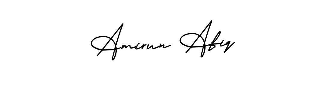 How to Draw Amirun Afiq signature style? AmerikaSignatureDemo-Regular is a latest design signature styles for name Amirun Afiq. Amirun Afiq signature style 3 images and pictures png