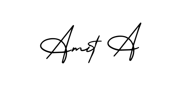 Make a beautiful signature design for name Amit A. With this signature (AmerikaSignatureDemo-Regular) style, you can create a handwritten signature for free. Amit A signature style 3 images and pictures png