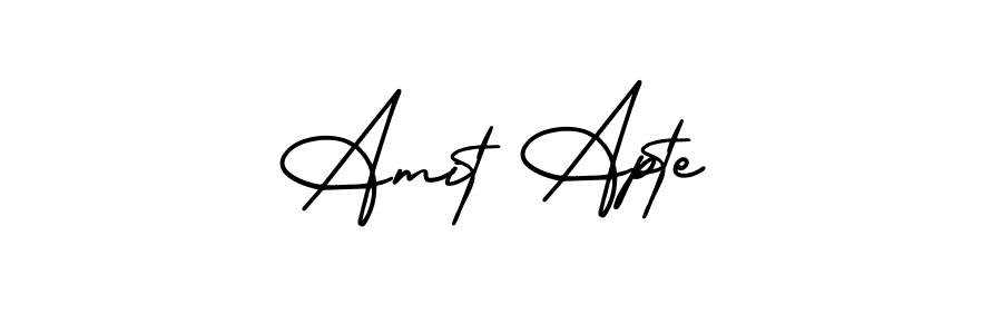 How to make Amit Apte name signature. Use AmerikaSignatureDemo-Regular style for creating short signs online. This is the latest handwritten sign. Amit Apte signature style 3 images and pictures png