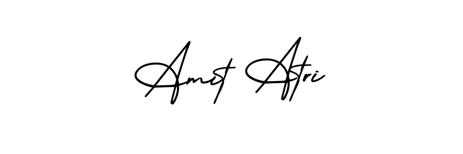 The best way (AmerikaSignatureDemo-Regular) to make a short signature is to pick only two or three words in your name. The name Amit Atri include a total of six letters. For converting this name. Amit Atri signature style 3 images and pictures png