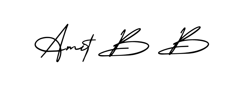 You should practise on your own different ways (AmerikaSignatureDemo-Regular) to write your name (Amit B B) in signature. don't let someone else do it for you. Amit B B signature style 3 images and pictures png