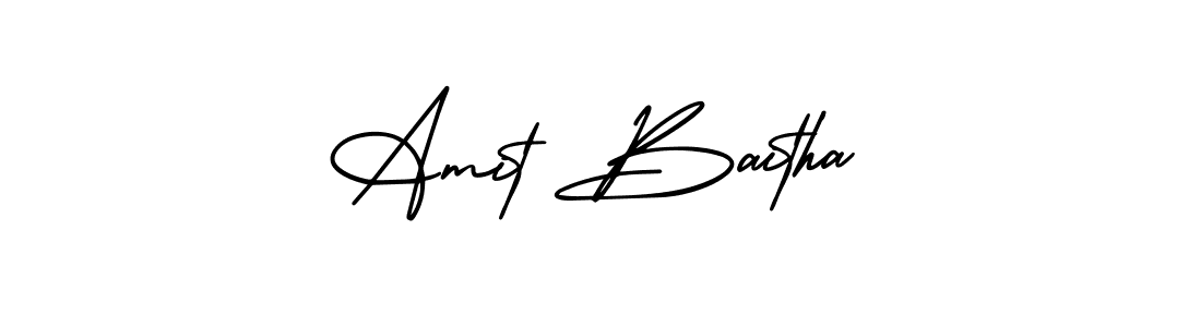 It looks lik you need a new signature style for name Amit Baitha. Design unique handwritten (AmerikaSignatureDemo-Regular) signature with our free signature maker in just a few clicks. Amit Baitha signature style 3 images and pictures png