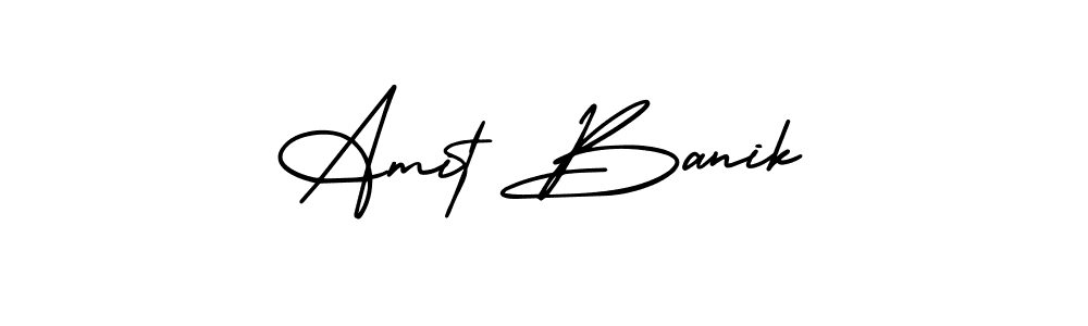 The best way (AmerikaSignatureDemo-Regular) to make a short signature is to pick only two or three words in your name. The name Amit Banik include a total of six letters. For converting this name. Amit Banik signature style 3 images and pictures png