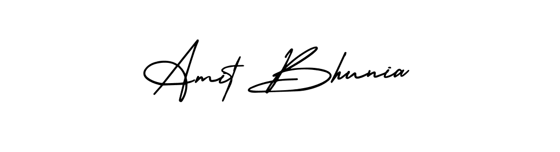 You should practise on your own different ways (AmerikaSignatureDemo-Regular) to write your name (Amit Bhunia) in signature. don't let someone else do it for you. Amit Bhunia signature style 3 images and pictures png