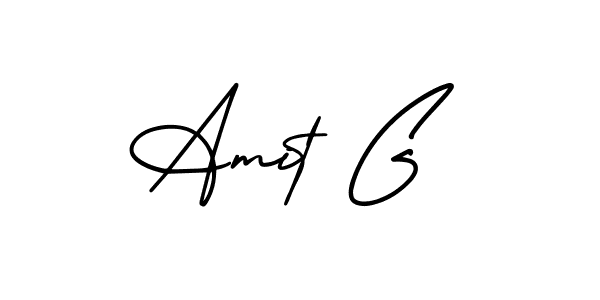 How to make Amit G name signature. Use AmerikaSignatureDemo-Regular style for creating short signs online. This is the latest handwritten sign. Amit G signature style 3 images and pictures png