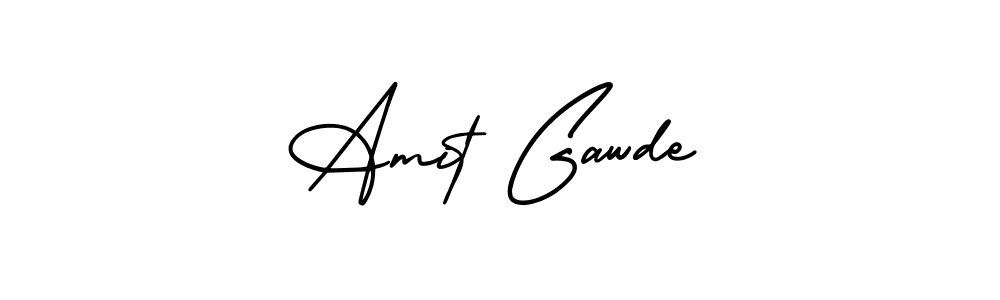 How to make Amit Gawde name signature. Use AmerikaSignatureDemo-Regular style for creating short signs online. This is the latest handwritten sign. Amit Gawde signature style 3 images and pictures png