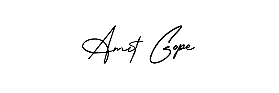 How to make Amit Gope name signature. Use AmerikaSignatureDemo-Regular style for creating short signs online. This is the latest handwritten sign. Amit Gope signature style 3 images and pictures png