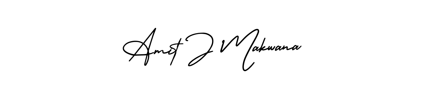 The best way (AmerikaSignatureDemo-Regular) to make a short signature is to pick only two or three words in your name. The name Amit J Makwana include a total of six letters. For converting this name. Amit J Makwana signature style 3 images and pictures png