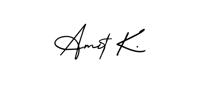 This is the best signature style for the Amit K. name. Also you like these signature font (AmerikaSignatureDemo-Regular). Mix name signature. Amit K. signature style 3 images and pictures png