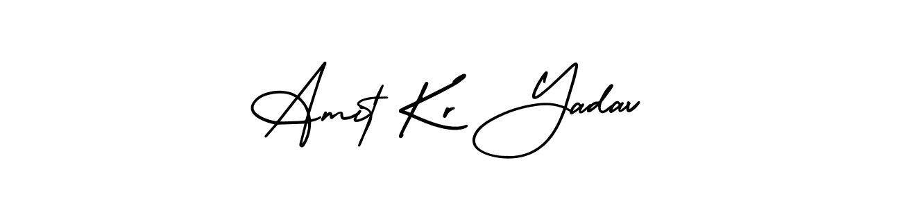 Similarly AmerikaSignatureDemo-Regular is the best handwritten signature design. Signature creator online .You can use it as an online autograph creator for name Amit Kr Yadav. Amit Kr Yadav signature style 3 images and pictures png