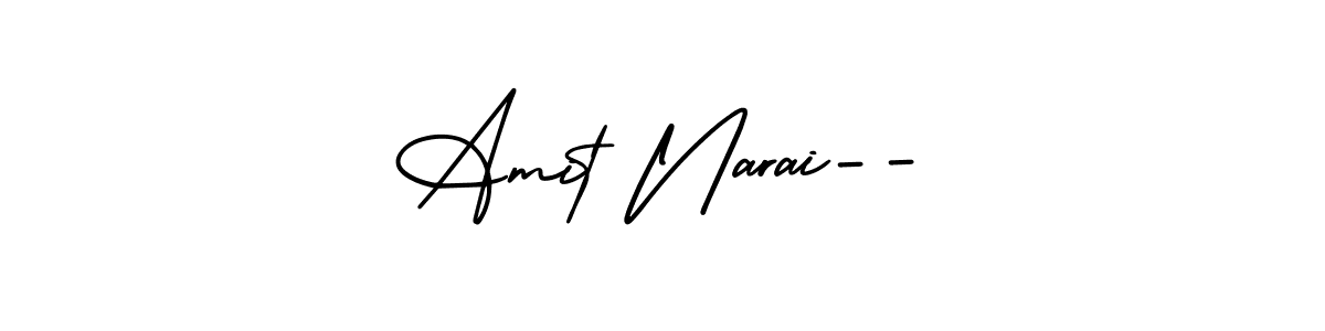 How to make Amit Narai-- signature? AmerikaSignatureDemo-Regular is a professional autograph style. Create handwritten signature for Amit Narai-- name. Amit Narai-- signature style 3 images and pictures png