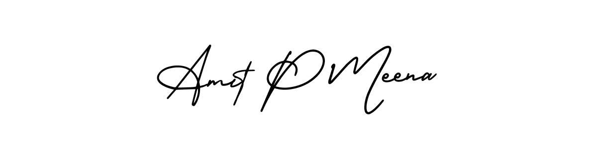 Use a signature maker to create a handwritten signature online. With this signature software, you can design (AmerikaSignatureDemo-Regular) your own signature for name Amit P Meena. Amit P Meena signature style 3 images and pictures png