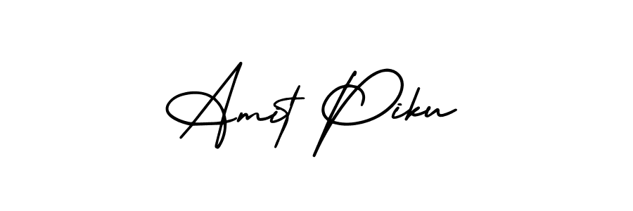 Use a signature maker to create a handwritten signature online. With this signature software, you can design (AmerikaSignatureDemo-Regular) your own signature for name Amit Piku. Amit Piku signature style 3 images and pictures png