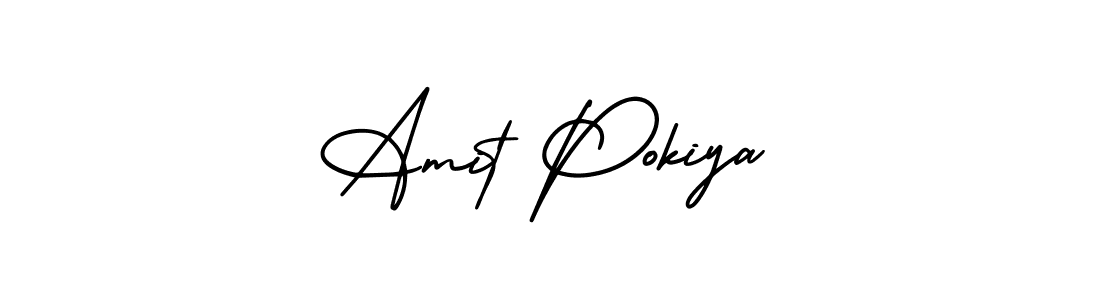 Use a signature maker to create a handwritten signature online. With this signature software, you can design (AmerikaSignatureDemo-Regular) your own signature for name Amit Pokiya. Amit Pokiya signature style 3 images and pictures png