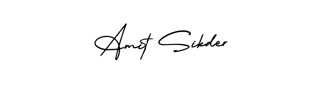 The best way (AmerikaSignatureDemo-Regular) to make a short signature is to pick only two or three words in your name. The name Amit Sikder include a total of six letters. For converting this name. Amit Sikder signature style 3 images and pictures png