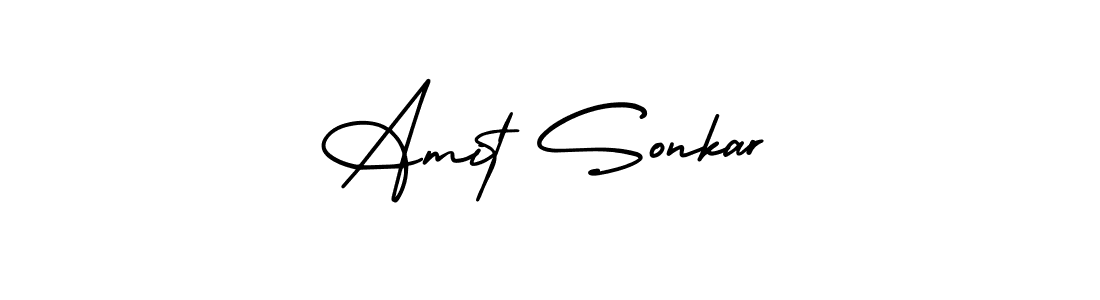 You should practise on your own different ways (AmerikaSignatureDemo-Regular) to write your name (Amit Sonkar) in signature. don't let someone else do it for you. Amit Sonkar signature style 3 images and pictures png