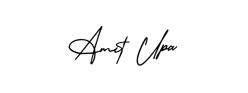 You should practise on your own different ways (AmerikaSignatureDemo-Regular) to write your name (Amit Upa) in signature. don't let someone else do it for you. Amit Upa signature style 3 images and pictures png
