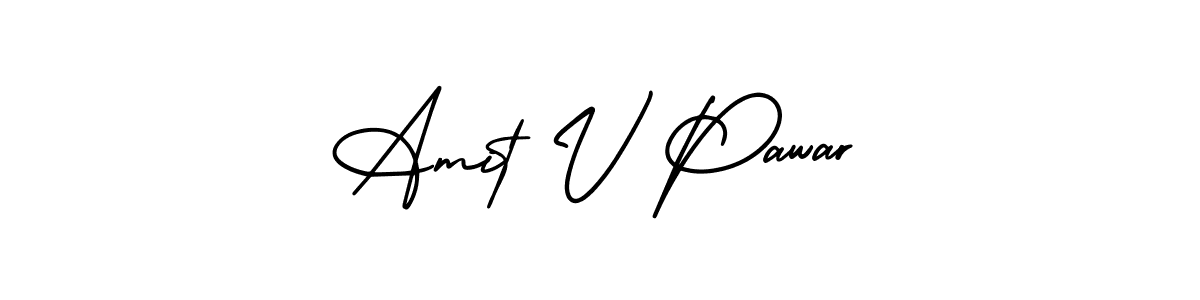 Amit V Pawar stylish signature style. Best Handwritten Sign (AmerikaSignatureDemo-Regular) for my name. Handwritten Signature Collection Ideas for my name Amit V Pawar. Amit V Pawar signature style 3 images and pictures png