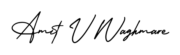 Generate high-definition signature styles for Amit V Waghmare. The AmerikaSignatureDemo-Regular typeface ensures crisp legibility and sophisticated design. Amit V Waghmare signature style 3 images and pictures png