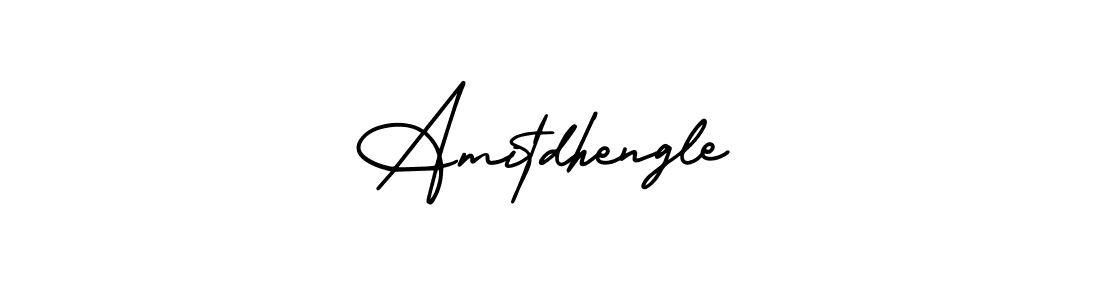 You should practise on your own different ways (AmerikaSignatureDemo-Regular) to write your name (Amitdhengle) in signature. don't let someone else do it for you. Amitdhengle signature style 3 images and pictures png