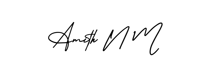 AmerikaSignatureDemo-Regular is a professional signature style that is perfect for those who want to add a touch of class to their signature. It is also a great choice for those who want to make their signature more unique. Get Amith N M name to fancy signature for free. Amith N M signature style 3 images and pictures png