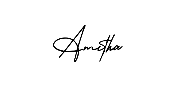 Also You can easily find your signature by using the search form. We will create Amitha name handwritten signature images for you free of cost using AmerikaSignatureDemo-Regular sign style. Amitha signature style 3 images and pictures png