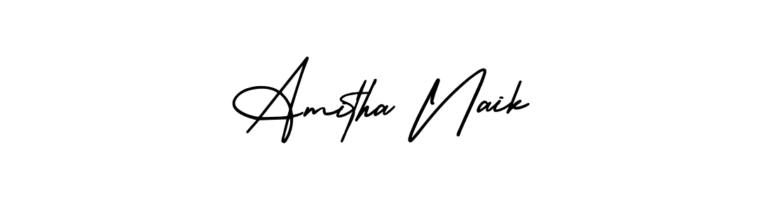 How to make Amitha Naik name signature. Use AmerikaSignatureDemo-Regular style for creating short signs online. This is the latest handwritten sign. Amitha Naik signature style 3 images and pictures png