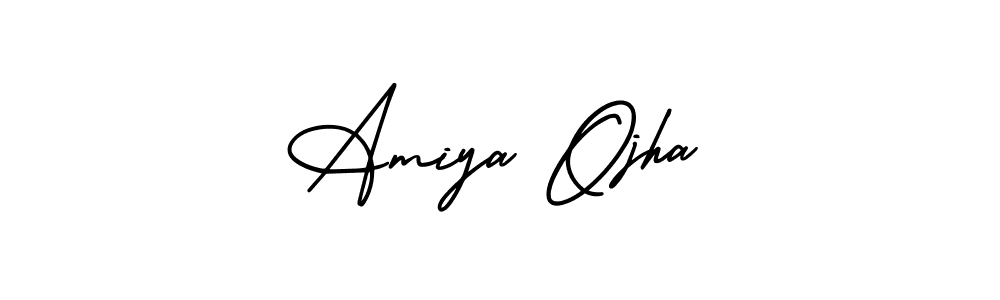 You should practise on your own different ways (AmerikaSignatureDemo-Regular) to write your name (Amiya Ojha) in signature. don't let someone else do it for you. Amiya Ojha signature style 3 images and pictures png