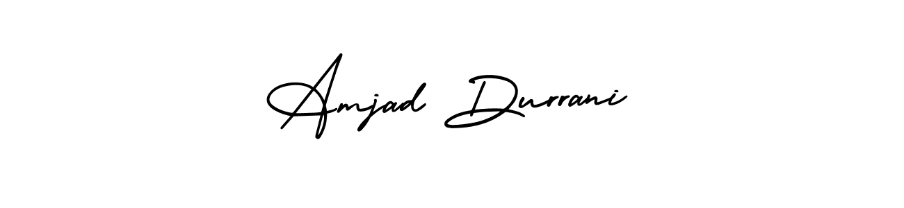 Use a signature maker to create a handwritten signature online. With this signature software, you can design (AmerikaSignatureDemo-Regular) your own signature for name Amjad Durrani. Amjad Durrani signature style 3 images and pictures png