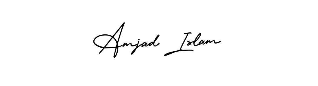 Also You can easily find your signature by using the search form. We will create Amjad Islam name handwritten signature images for you free of cost using AmerikaSignatureDemo-Regular sign style. Amjad Islam signature style 3 images and pictures png