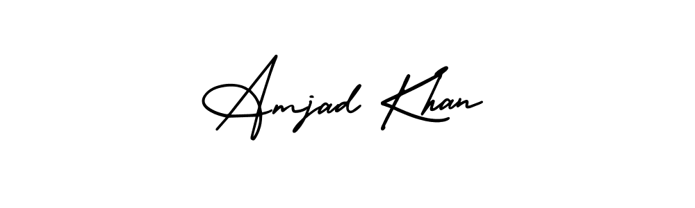 You should practise on your own different ways (AmerikaSignatureDemo-Regular) to write your name (Amjad Khan) in signature. don't let someone else do it for you. Amjad Khan signature style 3 images and pictures png