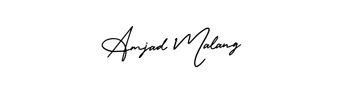 Make a beautiful signature design for name Amjad Malang. Use this online signature maker to create a handwritten signature for free. Amjad Malang signature style 3 images and pictures png