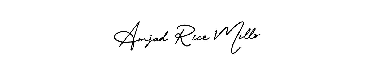 AmerikaSignatureDemo-Regular is a professional signature style that is perfect for those who want to add a touch of class to their signature. It is also a great choice for those who want to make their signature more unique. Get Amjad Rice Mills name to fancy signature for free. Amjad Rice Mills signature style 3 images and pictures png