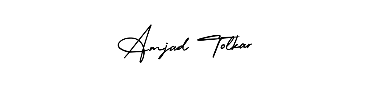 How to make Amjad Tolkar signature? AmerikaSignatureDemo-Regular is a professional autograph style. Create handwritten signature for Amjad Tolkar name. Amjad Tolkar signature style 3 images and pictures png