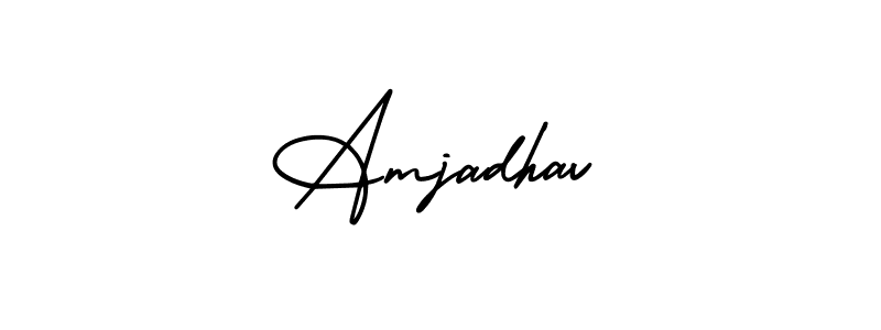 Create a beautiful signature design for name Amjadhav. With this signature (AmerikaSignatureDemo-Regular) fonts, you can make a handwritten signature for free. Amjadhav signature style 3 images and pictures png