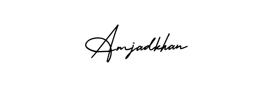 How to Draw Amjadkhan signature style? AmerikaSignatureDemo-Regular is a latest design signature styles for name Amjadkhan. Amjadkhan signature style 3 images and pictures png