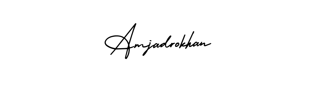 Make a beautiful signature design for name Amjadrokhan. With this signature (AmerikaSignatureDemo-Regular) style, you can create a handwritten signature for free. Amjadrokhan signature style 3 images and pictures png