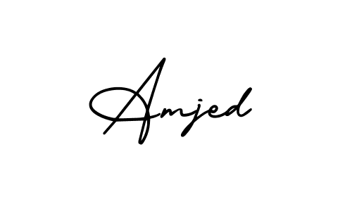 How to Draw Amjed signature style? AmerikaSignatureDemo-Regular is a latest design signature styles for name Amjed. Amjed signature style 3 images and pictures png