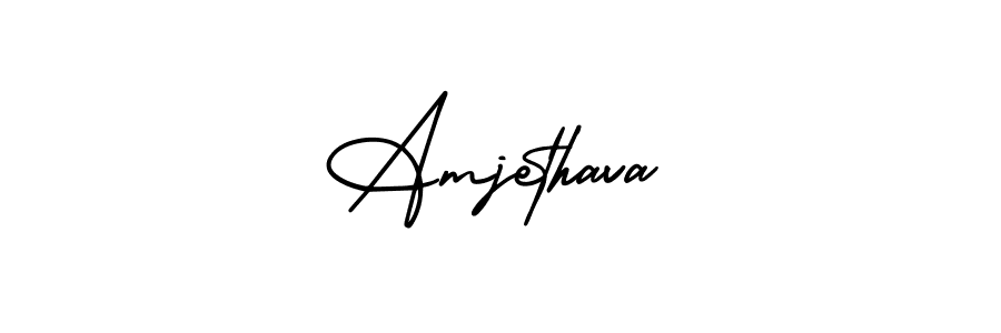 Make a beautiful signature design for name Amjethava. With this signature (AmerikaSignatureDemo-Regular) style, you can create a handwritten signature for free. Amjethava signature style 3 images and pictures png