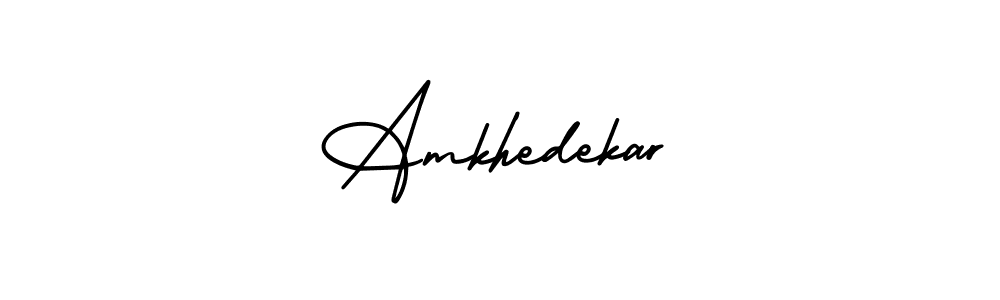 How to make Amkhedekar name signature. Use AmerikaSignatureDemo-Regular style for creating short signs online. This is the latest handwritten sign. Amkhedekar signature style 3 images and pictures png