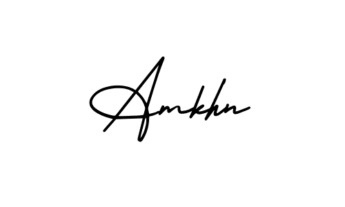 Use a signature maker to create a handwritten signature online. With this signature software, you can design (AmerikaSignatureDemo-Regular) your own signature for name Amkhn. Amkhn signature style 3 images and pictures png