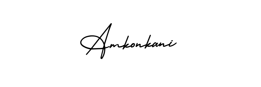 You should practise on your own different ways (AmerikaSignatureDemo-Regular) to write your name (Amkonkani) in signature. don't let someone else do it for you. Amkonkani signature style 3 images and pictures png