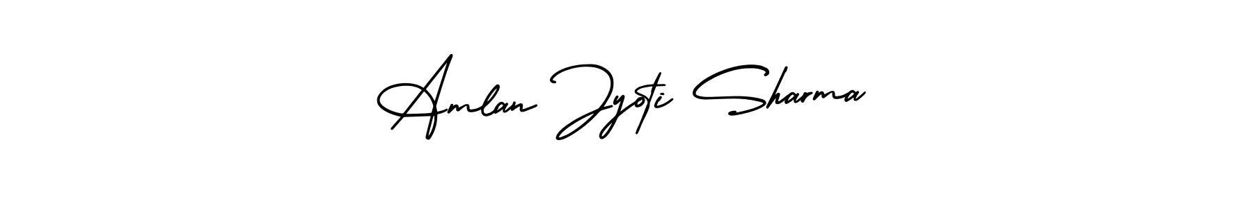 The best way (AmerikaSignatureDemo-Regular) to make a short signature is to pick only two or three words in your name. The name Amlan Jyoti Sharma include a total of six letters. For converting this name. Amlan Jyoti Sharma signature style 3 images and pictures png