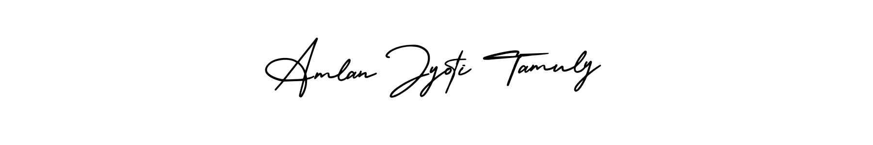 The best way (AmerikaSignatureDemo-Regular) to make a short signature is to pick only two or three words in your name. The name Amlan Jyoti Tamuly include a total of six letters. For converting this name. Amlan Jyoti Tamuly signature style 3 images and pictures png