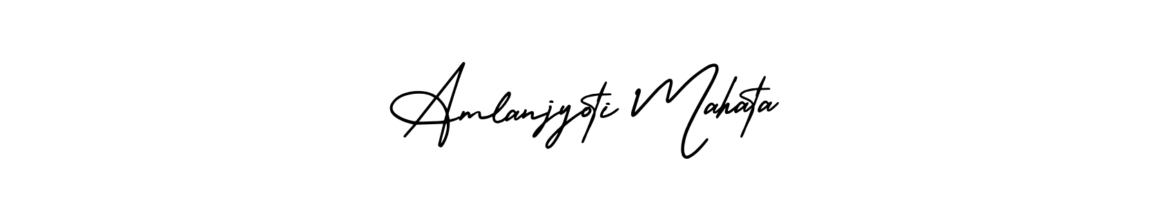 The best way (AmerikaSignatureDemo-Regular) to make a short signature is to pick only two or three words in your name. The name Amlanjyoti Mahata include a total of six letters. For converting this name. Amlanjyoti Mahata signature style 3 images and pictures png