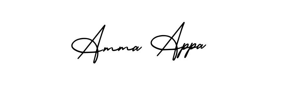 How to make Amma Appa name signature. Use AmerikaSignatureDemo-Regular style for creating short signs online. This is the latest handwritten sign. Amma Appa signature style 3 images and pictures png