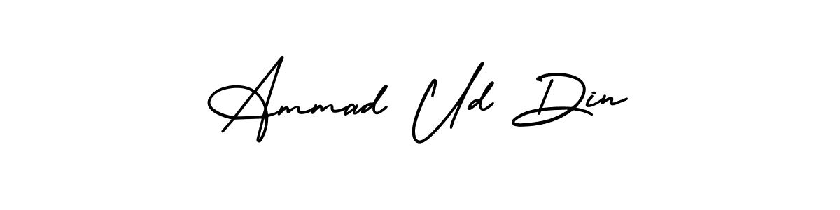 Make a beautiful signature design for name Ammad Ud Din. With this signature (AmerikaSignatureDemo-Regular) style, you can create a handwritten signature for free. Ammad Ud Din signature style 3 images and pictures png