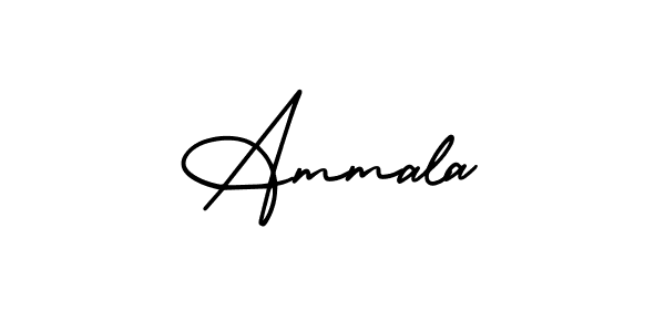 You should practise on your own different ways (AmerikaSignatureDemo-Regular) to write your name (Ammala) in signature. don't let someone else do it for you. Ammala signature style 3 images and pictures png